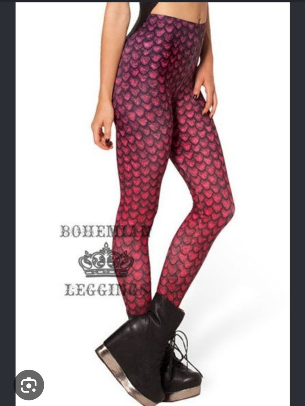 Blackmilk Pink Scaled Print Leggings
